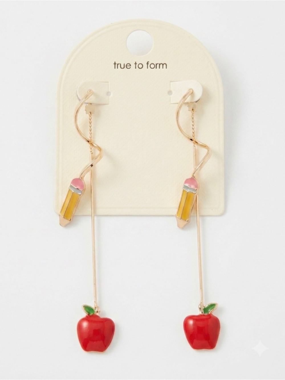 NWT ⚜️♥️⚜️ True To Form Curled Pencil & Apple Earrings